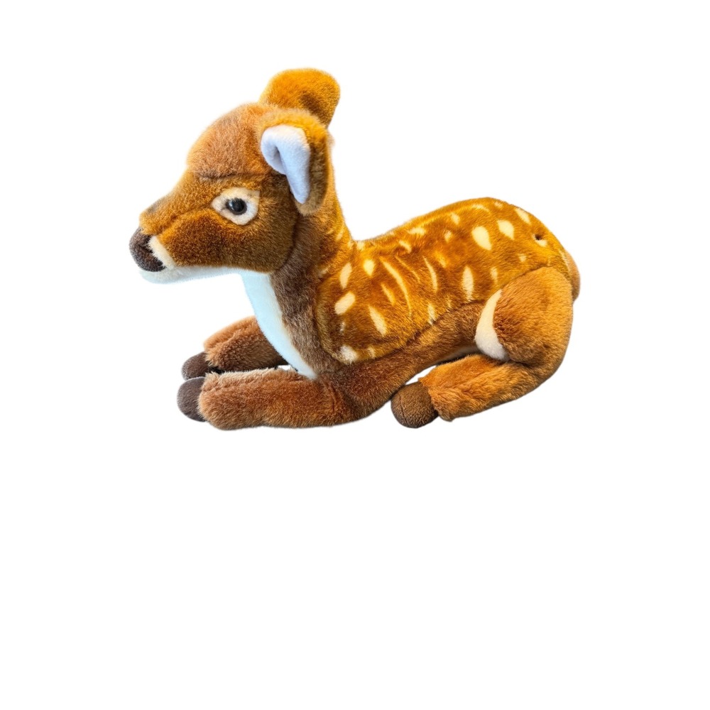 FAO Schwarz Plush Deer Fawn Spotted Brown White Stuffed Animal Realistic Toy - Picture 1 of 7